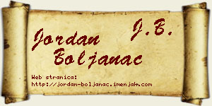 Jordan Boljanac vizit kartica